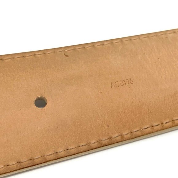 AUTHENTIC LOUIS VUITTON M9609 DamierAzur LV Ceinture Initial Pin buckle belt Whi - Picture 8 of 12